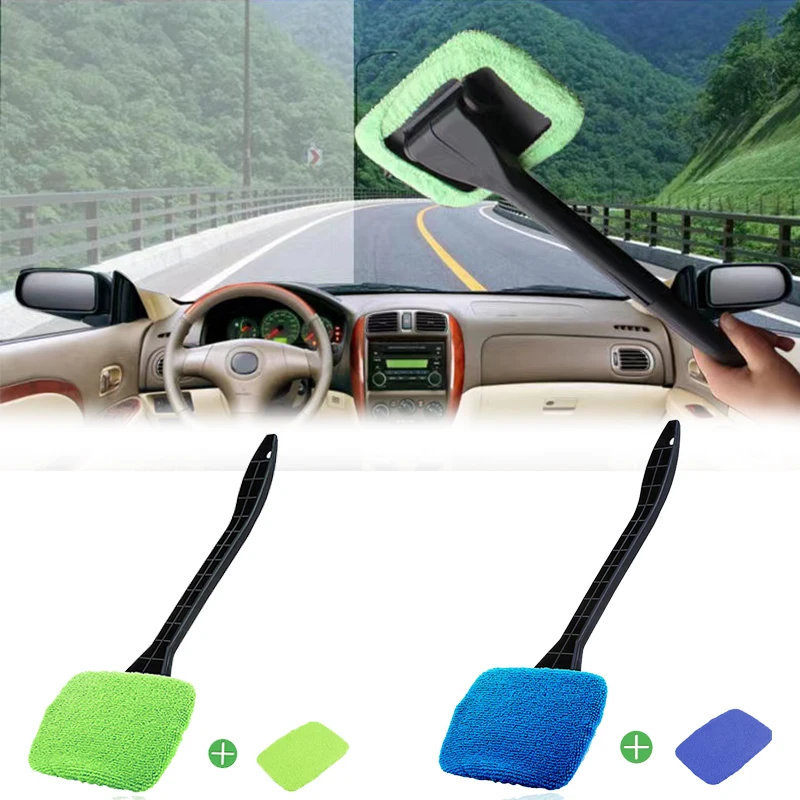 

Car Window Windshield Cleaner Brush Kit Cleaning Wash Long Handle Wiper Microfiber Wiper Auto Cleaner Wash Tool Cleaning