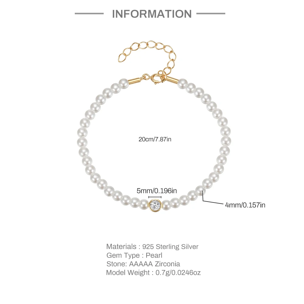 Женский браслет из серебра 925 пробы с натуральным жемчугом