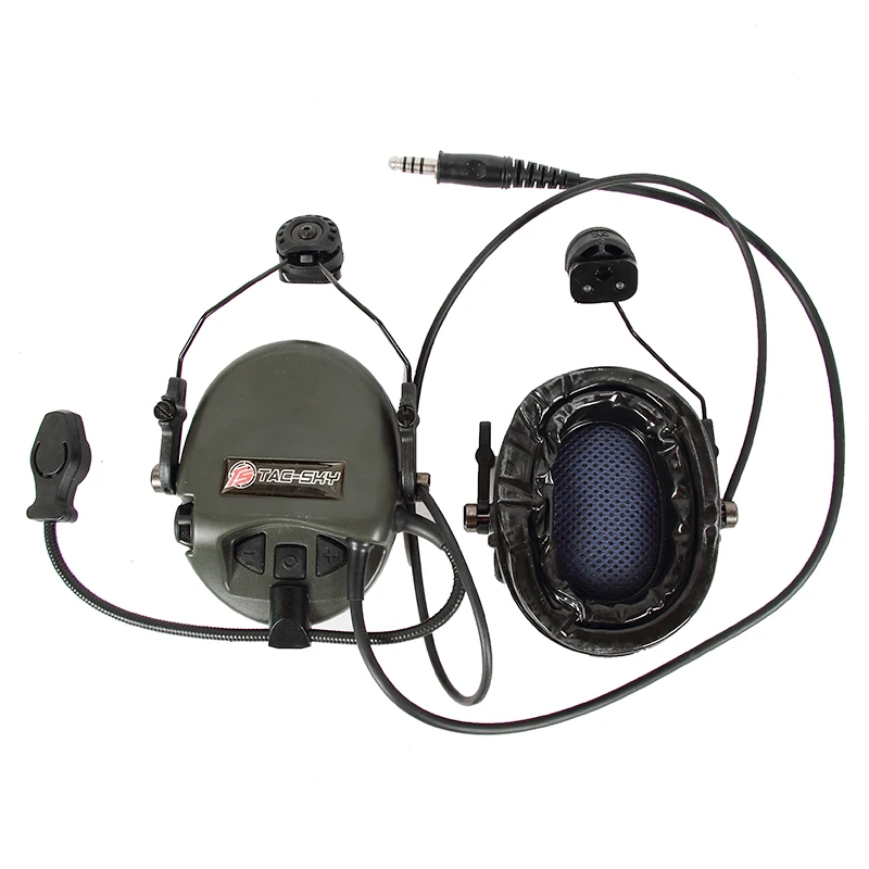 TS TAC-SKY TEA Hi-Threat Tier 1 Tactical Shooting Walkie Talkie Silicone Earmuffs Version Noise Cancelling Pickup Headphones