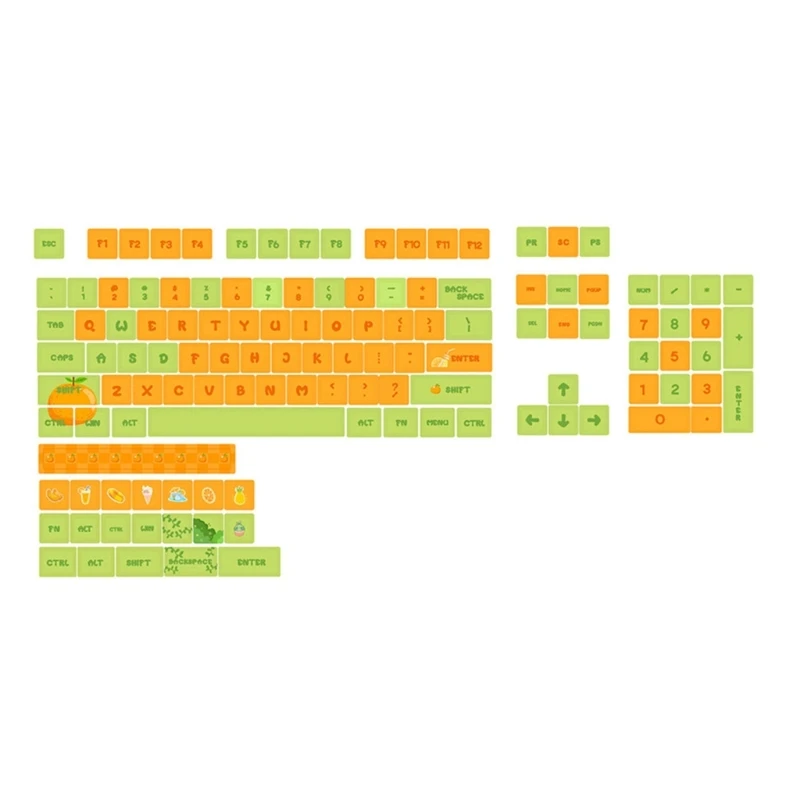 

High-Quality Keycap Orange Theme Keycaps 124 Keycap Strong Flexibility