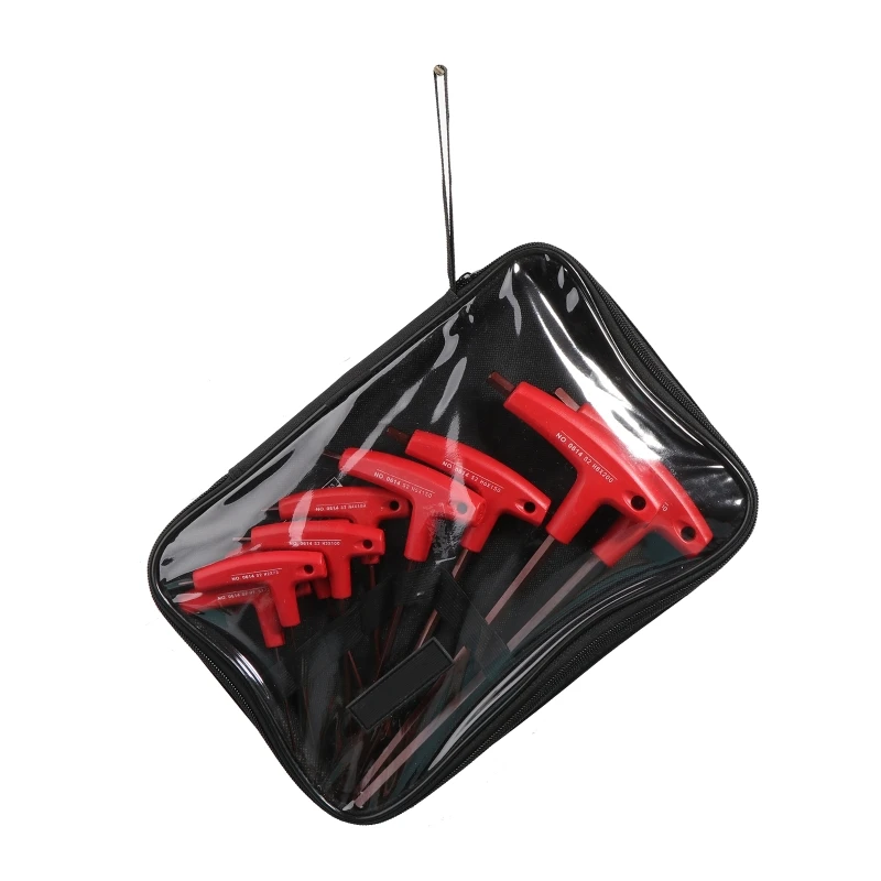 

9x Metric T-Handle Allen Wrench Set Practical Long Arm Ball End Hex Key Wrench Set Repair Tool for Rapid Maintenance