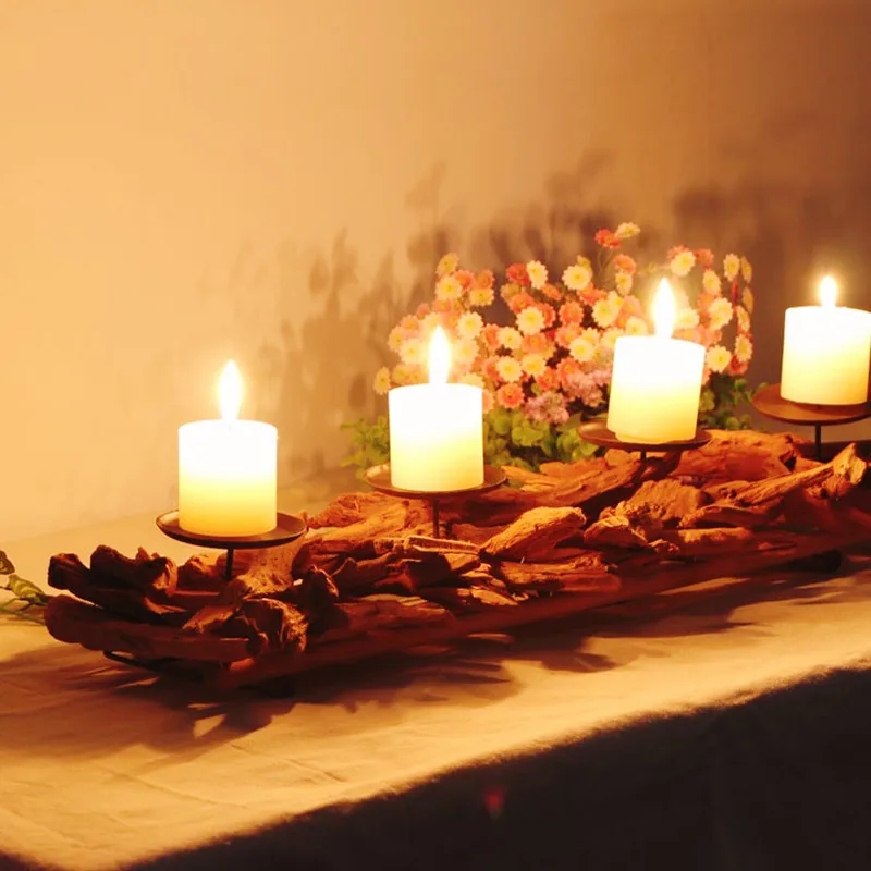 Bar Villa New Year Candle Stand Ornament Garden Restaurant Decorations Three Arms Candle Decoration