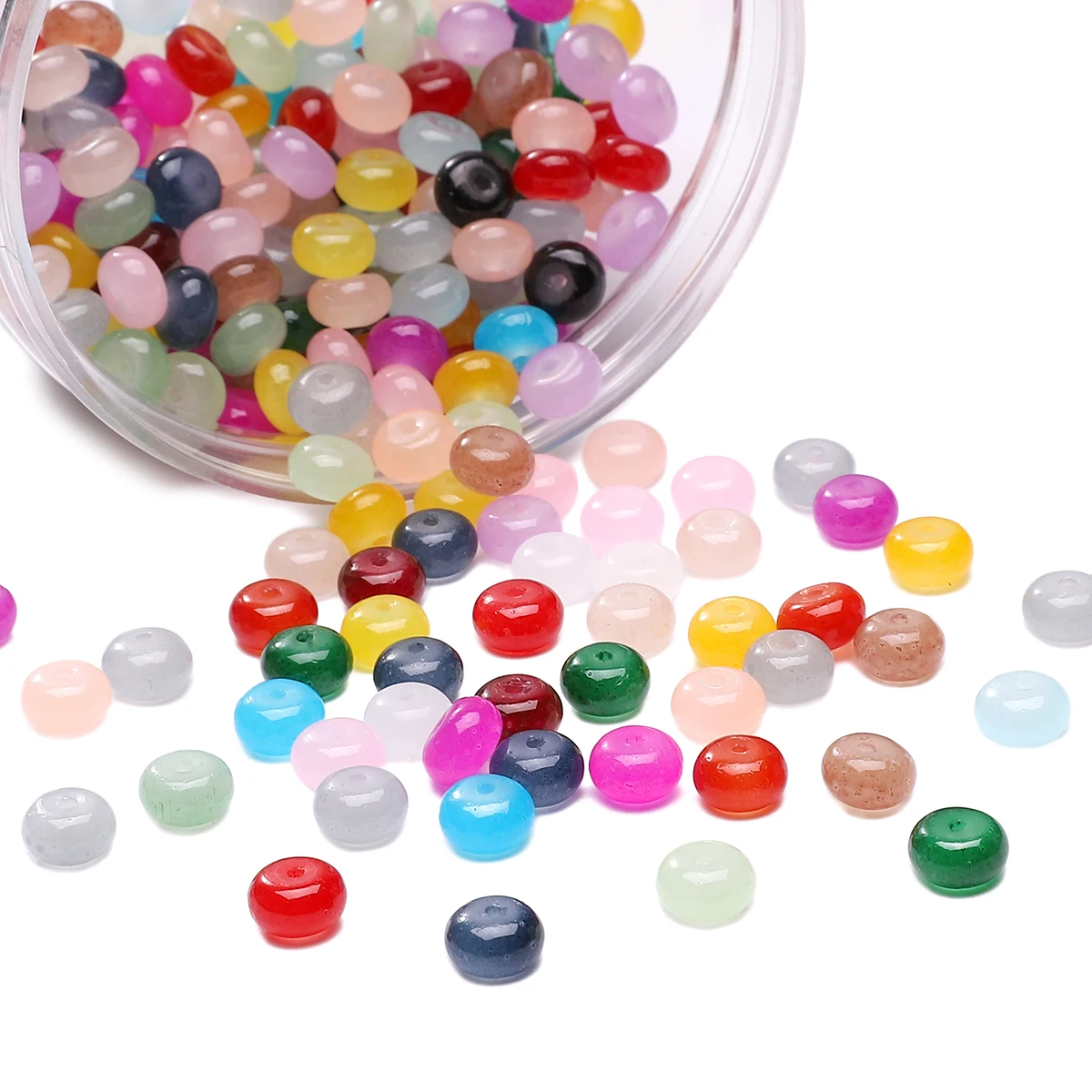 Стеклянные бусины с имитацией нефрита 8x5 мм 25/50 шт