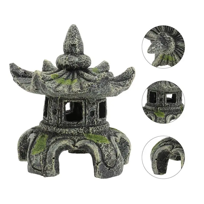 

Chinese Style Decoration Pavilion Aquarium Adornment Shrimp House Simulated Crafts Model Decor Fish Tank Aquatic Pet Ornaments