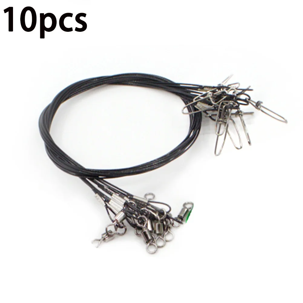 

10pcs Anti Bite Steel 50cm Fishing High-carbon Steel Wire Leader Fishing Line Durable Fish Trace Lures Leader Fish Accessories