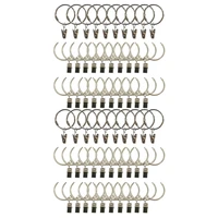 60x curtain clips with rings metal rustproof drapery rod rings hooks with strong clip easy open and close 1 5inch silver