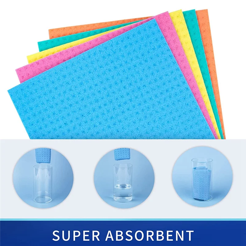 Многоразовые салфетки для мытья посуды Целлюлозная губчатая салфетка кухни