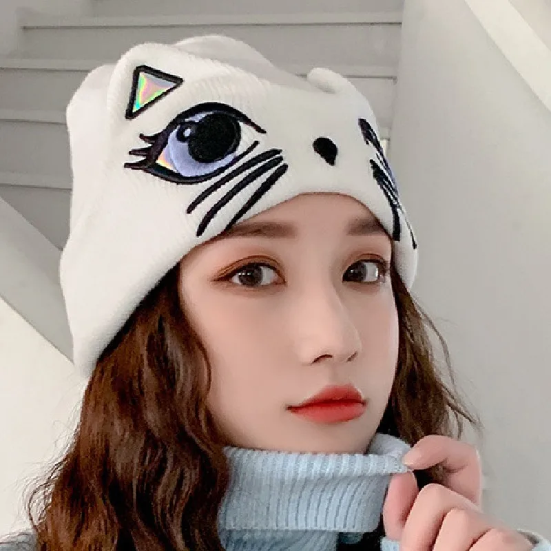 

Cartoon Hellokittys Knitted Hat Women's Autumn and Winter Wool Korean Version Cute Fashion Warm Wool Hat Couple Hat