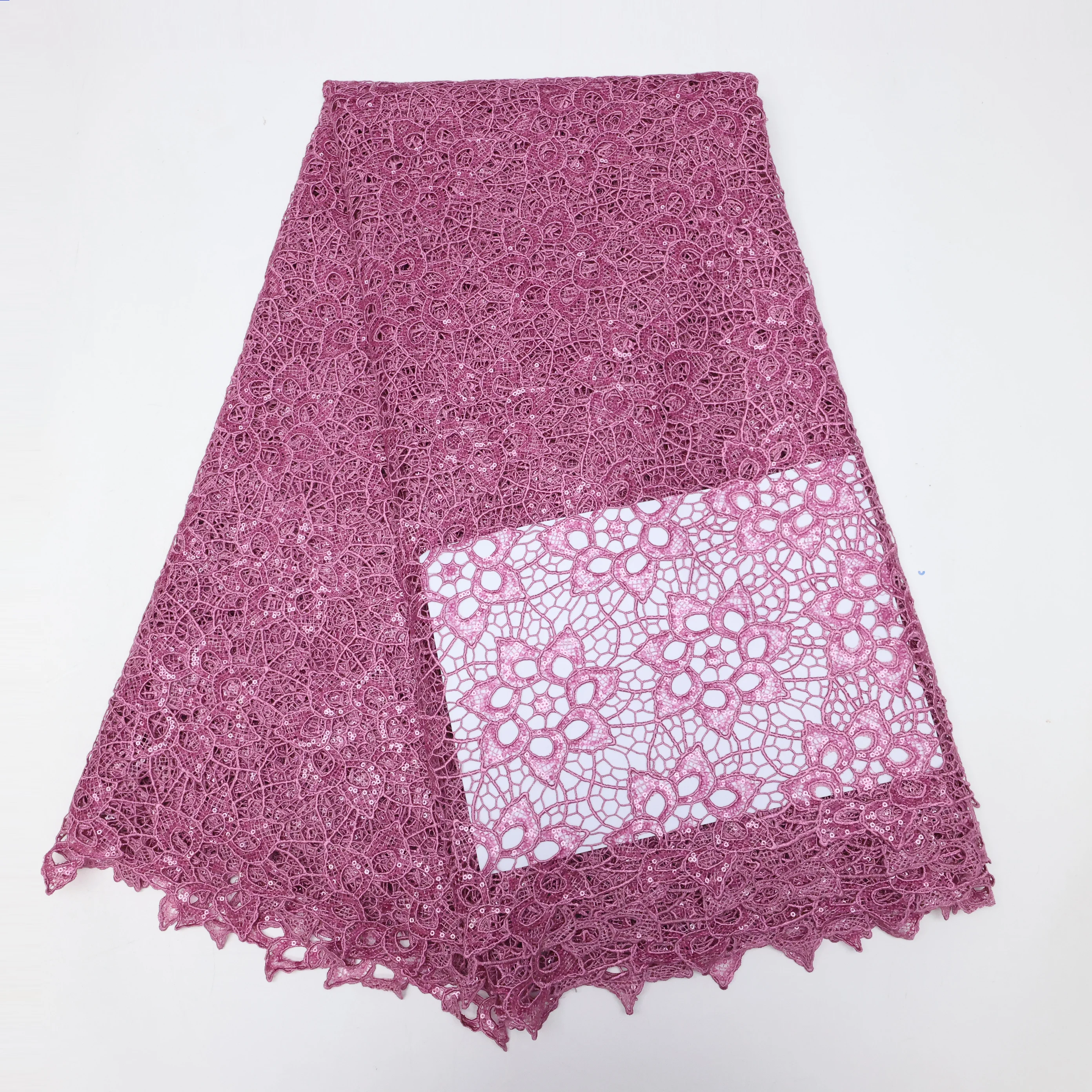 

French Sequins Tulle Lace Fabric Embroidery Nigerian Mesh Lace Fabrics 5 Yards African Lace Fabric For Wedding GNB1-11