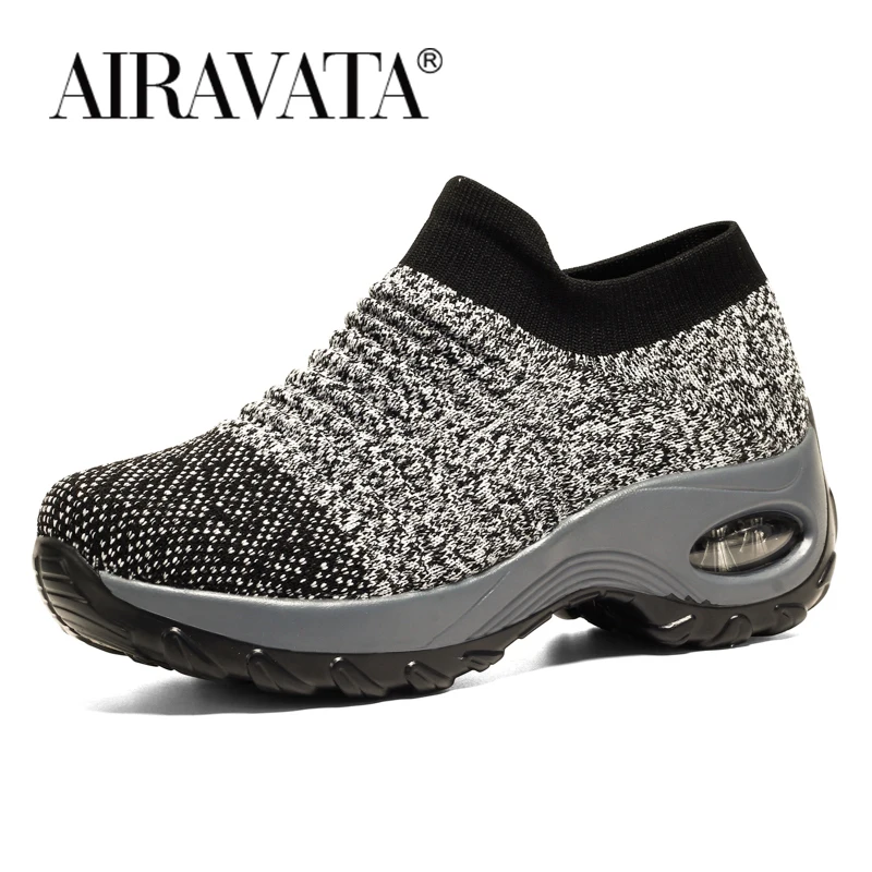 Women's Shoes Plateform Sneakers Cushioned Breathable Slip-on Walking Shoes Outdoor Leisure Lazy Footwear