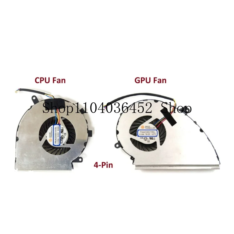 Вентиляторы охлаждения процессора и графического для MSI GE72VR GP72VR GP72MVR 4-контактный