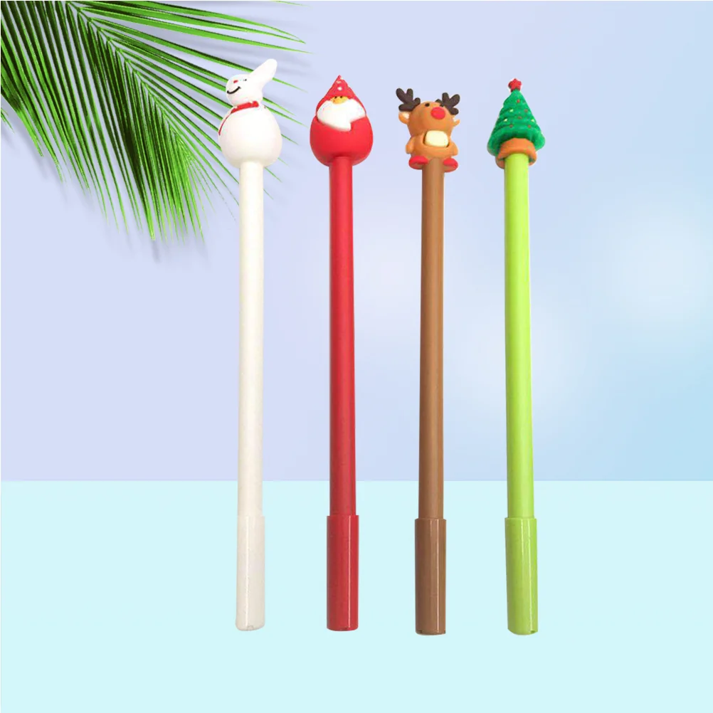 

12 шт. Рождественская ручка, креативные кремниевые ручки, креативная чернильная ручка для офиса, дома, школы