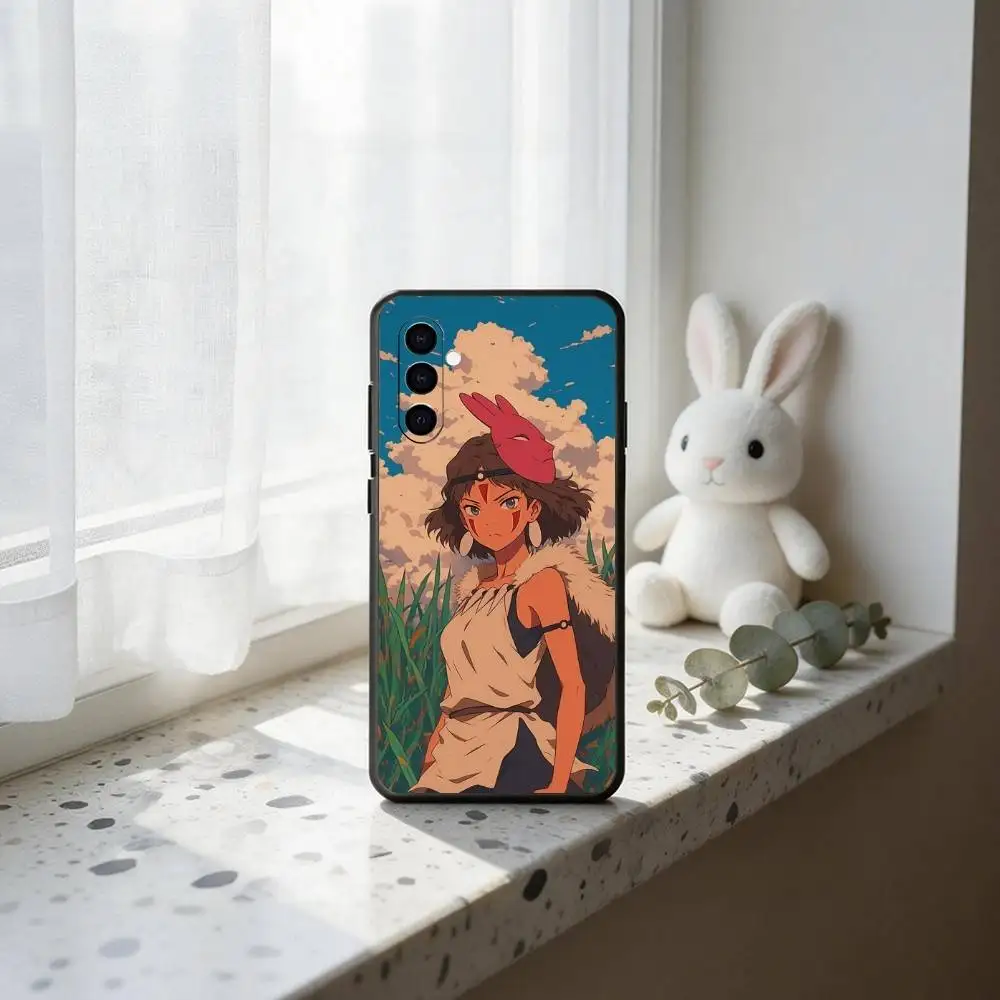 Фото Чехол для телефона Anime P-Princess M-Mononoke, черный силиконовый мягкий чехол для Samsung Galaxy A73, A72, A71, A70, A53, A52, A51 №2