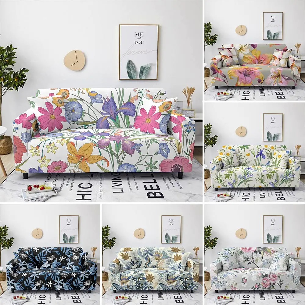 

Leaf Corner Sofa Cover For Living Room Flowers Furniture Protector Sectional L Shape Slipcover Elastic Stretch Couch Cover