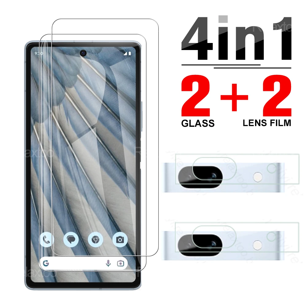 

4-IN-1 Tempered Screen Glass Camera Lens Film For Google Pixel 7a 7 6a 6 Pixel7 pixel6 pixel6a pixel7a Case Shield Guard Film