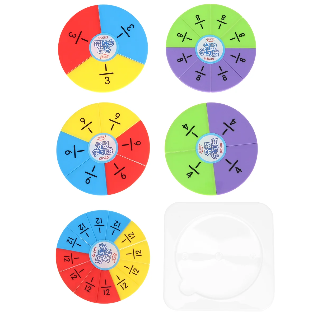 

Kid Math Pie Puzzles Ceramic Tile Kid Fraction Circles Magnetic Tile Fraction Learning Disk Box Kid Educational Toy