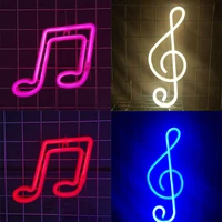 led neon light nordic music note neon lights night light concert wall lamp for bedroom battery usb power nightlight for party