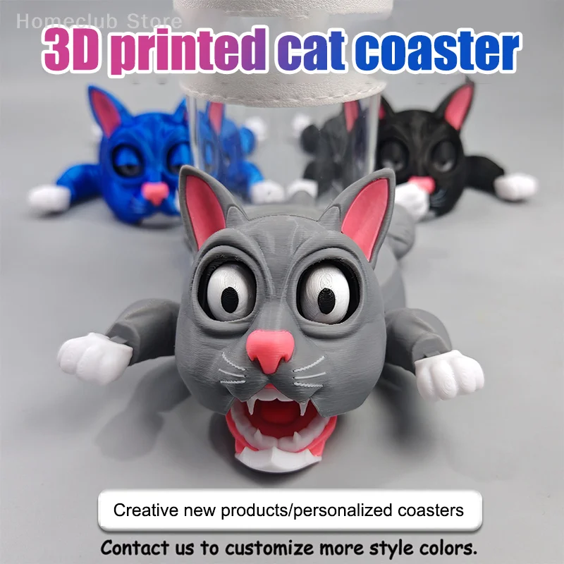 Уникальная 3D-печатная подставка для кошек открывающаяся рот кошки интерактивная