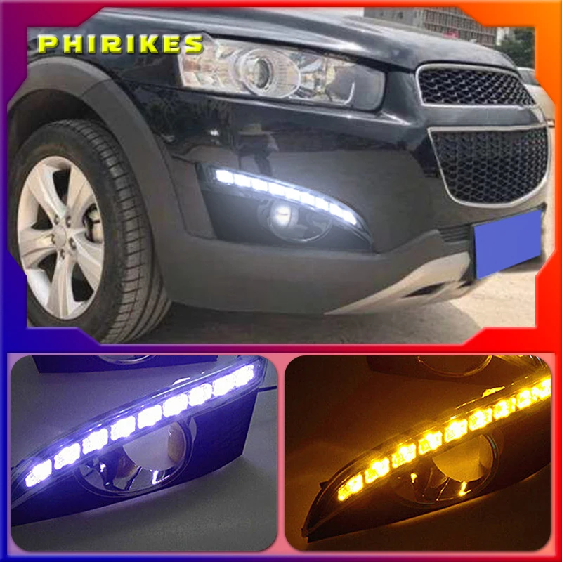 

DRL для CHEVROLET CAPTIVA 2011 - 2016 реле поворота автомобильный Стайлинг 12 В светодиодсветодиодный дневные ходовые огни с отверстием для противотуманной фары