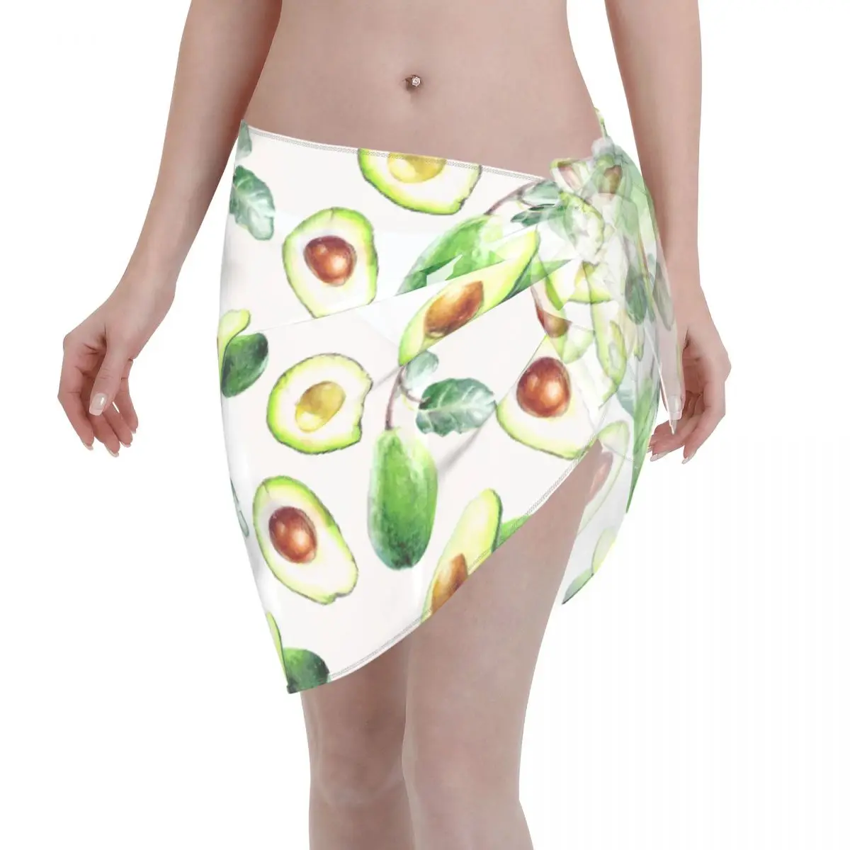 

Avocado Tropical Fruit Sexy Women Beach Cover Up Wrap Swimwear Pareo Sarong Beachwear Avocados Bikini Cover-Ups Skirts Swimsuit