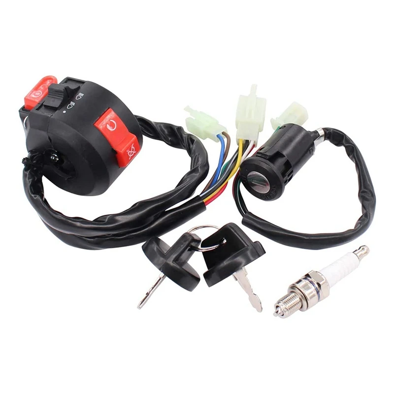 

Переключатель для запуска Руля Мотоцикла, 4 провода, ключ зажигания, переключатель для китайского вездехода, кроссового велосипеда, карт, ск...
