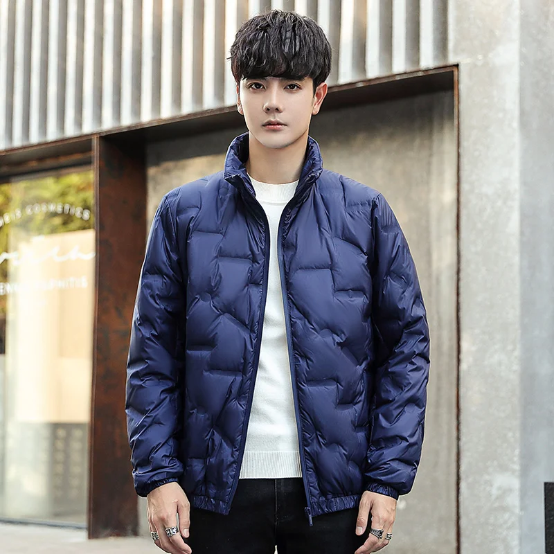 2022 New Fashion Versatile Autumn Winter Men'S Thickened Down Jacket Stand Collar Bread Korean 90 White Duck Short Coat