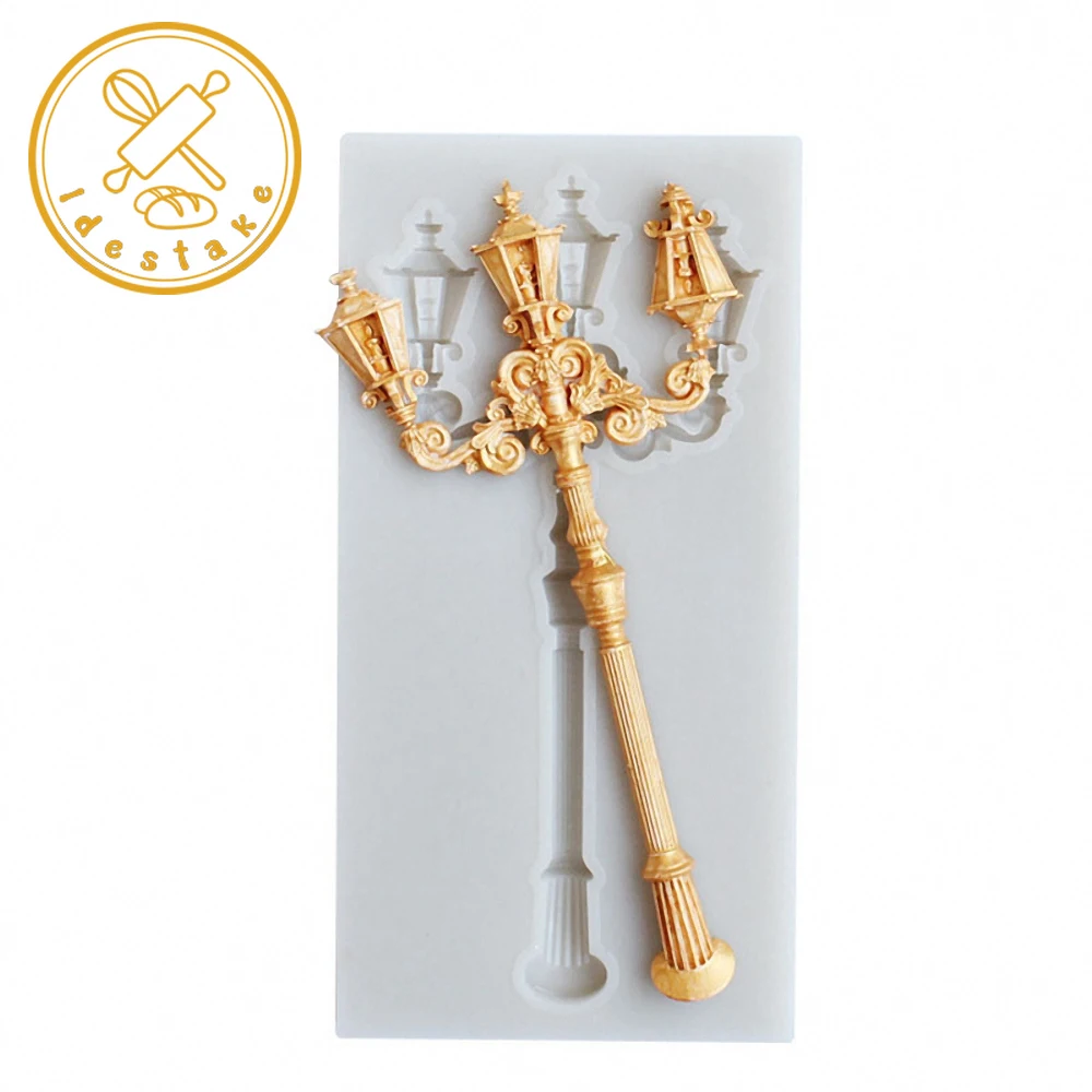 

Vintage Street Lamp Silicone Mold 3D European Style DIY Fondant Cake Mould Candy Craft Baking Tools Kitchen Accessories Bakeware