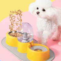 dog bowl dog bowl cat bowl double bowl automatic drinking bowl pet automatic feeder water dispenser dog cat food container