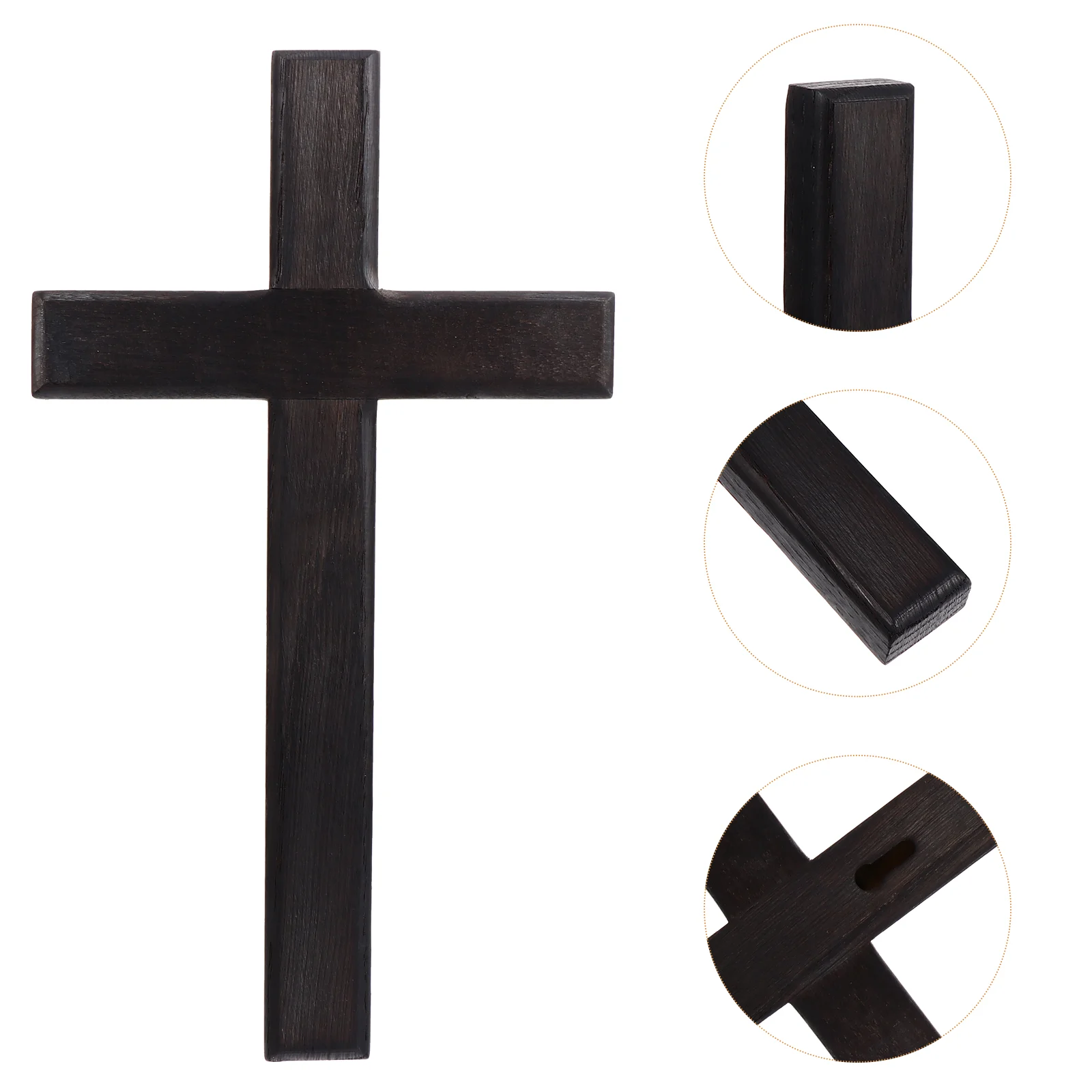 

Wooden Cross Wall Mounted Wood Black Holy Jesus Cross Wall Hanging Catholic Crucifix Crosses for Home