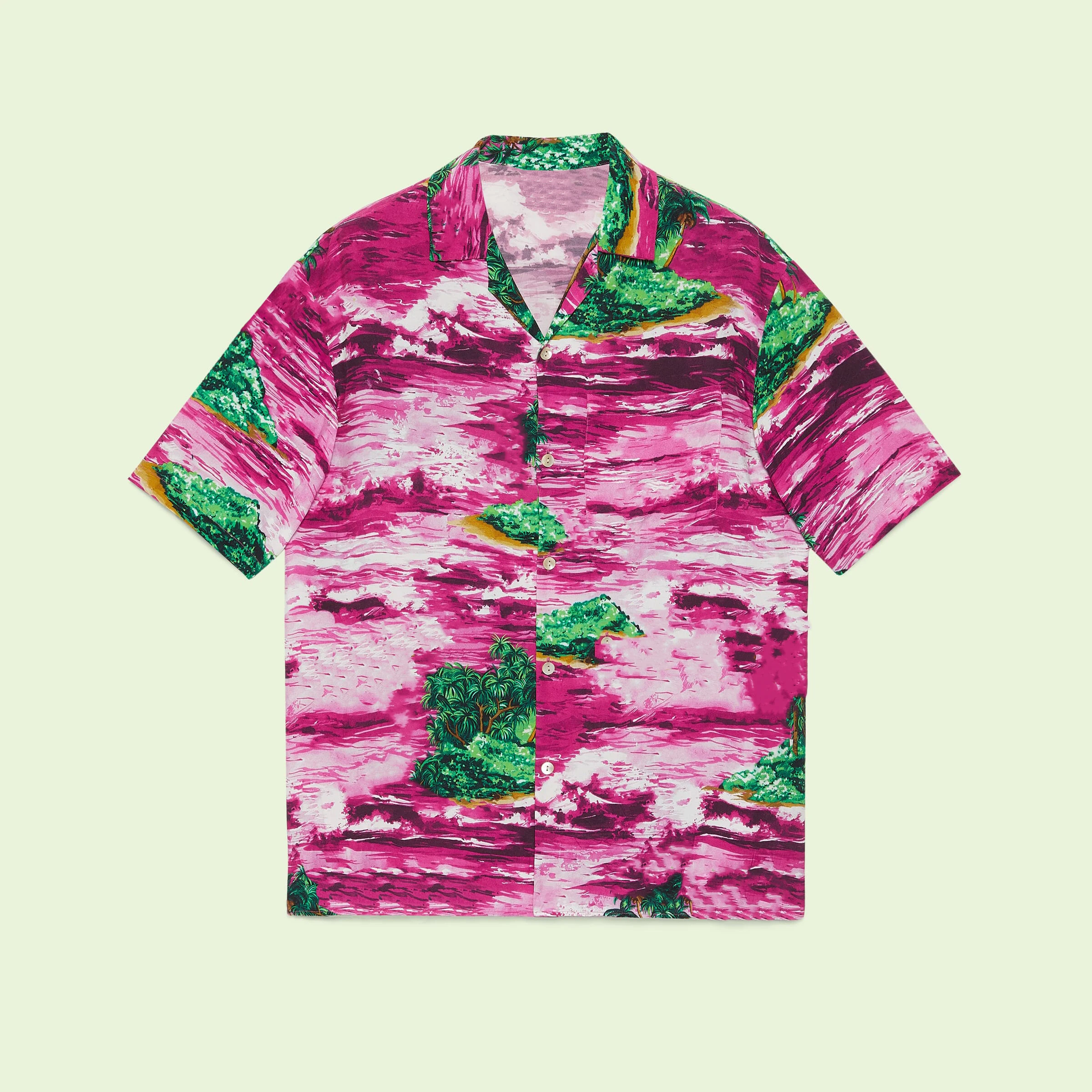 

EDGO Island Print Rayon Bowling Shirt #edgo4548