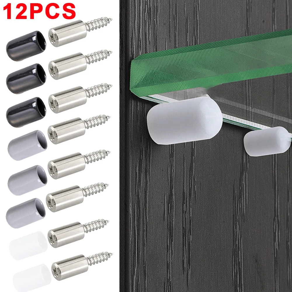

12/1Pcs Cross Self-tapping Screw With Rubber Sleeve Laminate Support Homemade Wardrobe Cabinet Glass Hard Nonslip Partition Nail