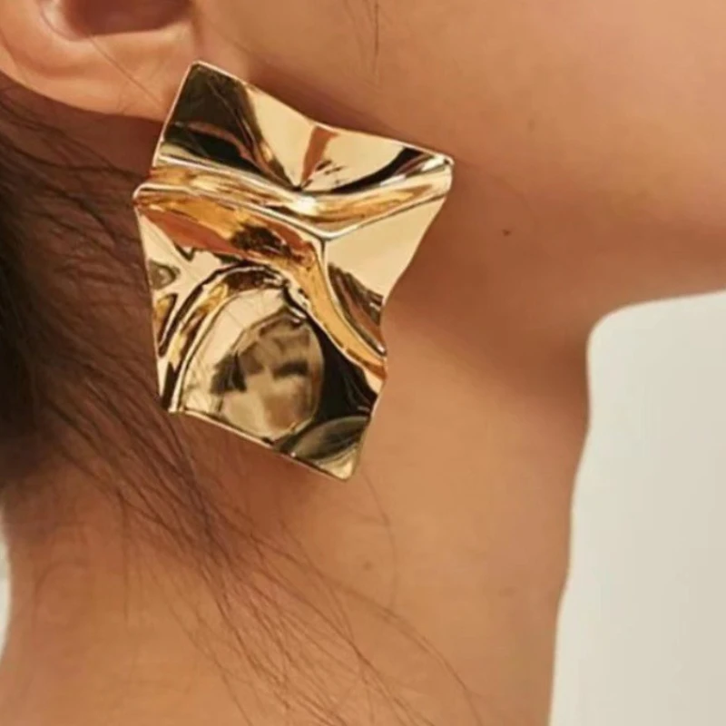 Металлические висячие серьги золотого цвета, ассиметричные геометрические полые серьги в форме сердца, витые геометрические индивидуальные серьги для женщин 2023