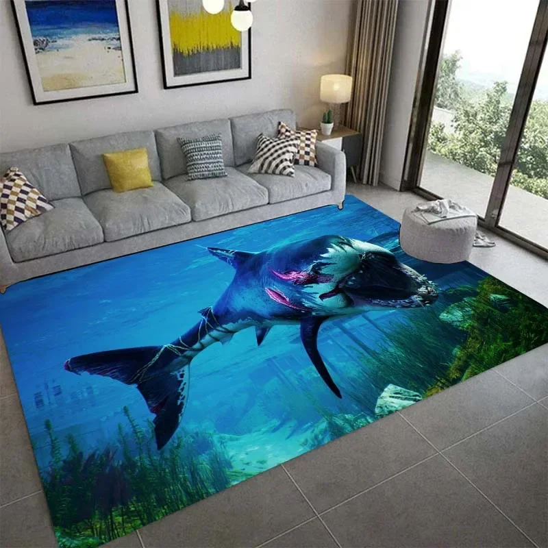 Ковер с 3D изображением акулы домашний декор для гостиной и спальни