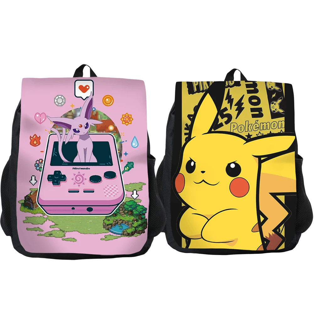 

Pokemon Anime Pikachu Gengar Snorlax Mewtwo Fashion Trend Schoolbag Cartoon Large Capacity School Backpack Kids Gift