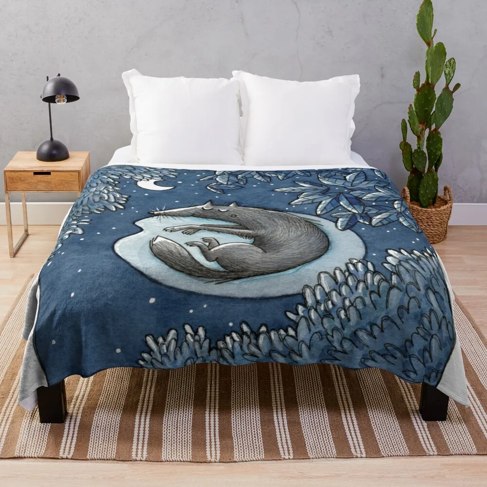Nacht -Night- -Wolf- Плед для дивана Тонкие покрывала Роскошные одеяла