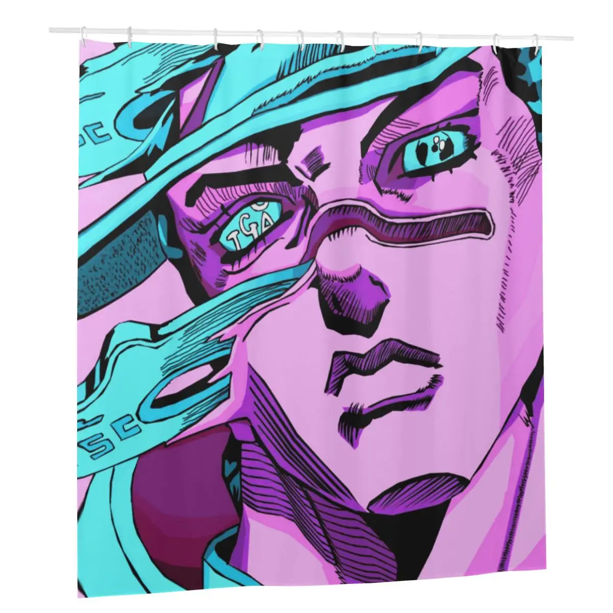 

Dio Brando Shower Curtain Anime Jojo's Bizarre Adventure Bathroom Polyester Washable Curtain with 12 Hook