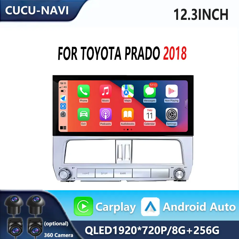 Автомобильный мультимедийный видео-радиоплеер для Toyota Prado 2018 Android