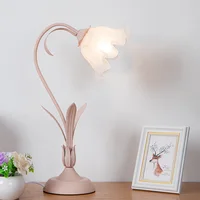 Glass Flower Table Lamps for Living Room Bedroom Bedside Home Decor Reading Lamp Modern LED Standing Desk Lamp Lighting Fixtures