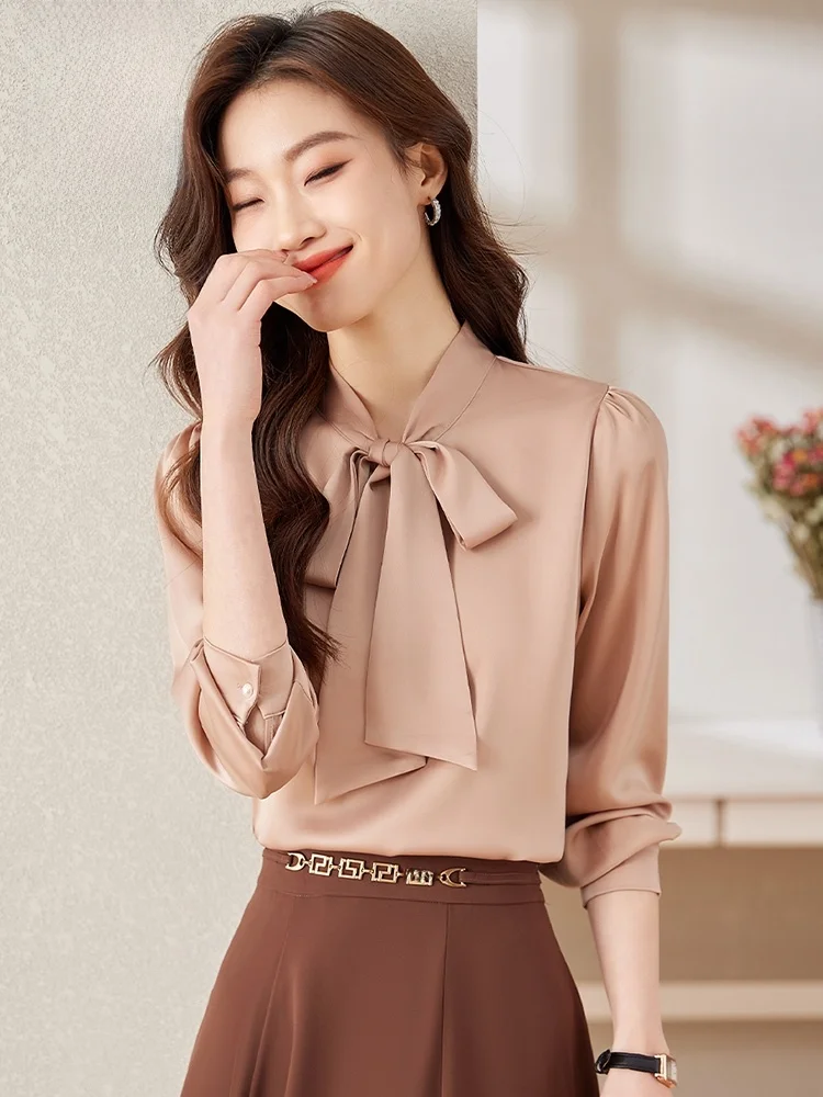 Женские рубашки Romon с простым и универсальным воротником длинными рукавами