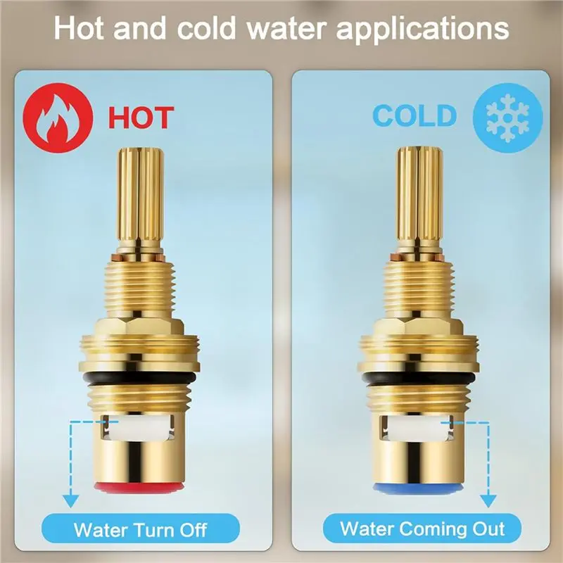 Фото Картридж для клапана THIVN-4X Brass 1-001 и 1-002, совместим с латунными смесителями Newport, прочная латунная конструкция. №5