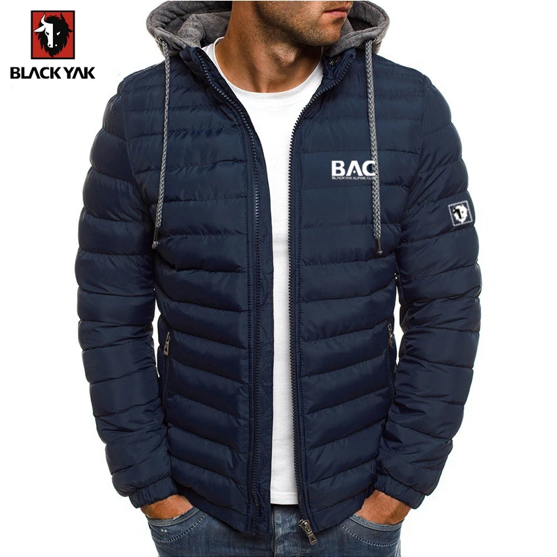 Men Brand BLACKYAK Padded Bomber Jacket Coat Streetwear Graffiti Jacket Parka Cotton Harajuku Winter Down Jacket Coat Outwear