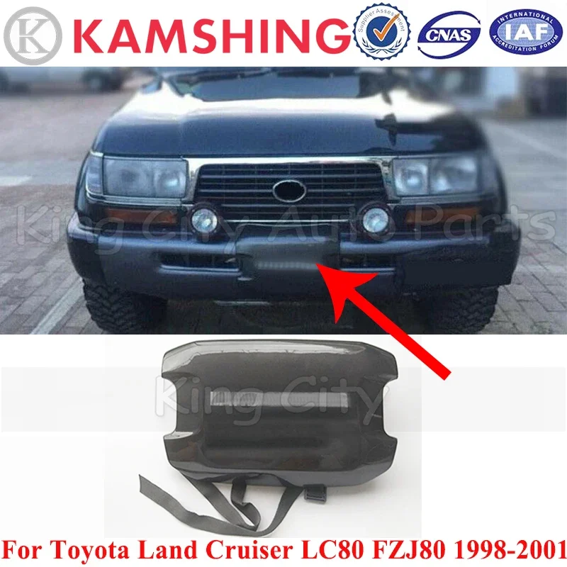 

Крышка QX для Toyota Land Cruiser LC80 FZJ80 1998 1999 2000 2001, автомобильный передний бампер из АБС-пластика, крышка лебедки, крышка, отделка, крышка