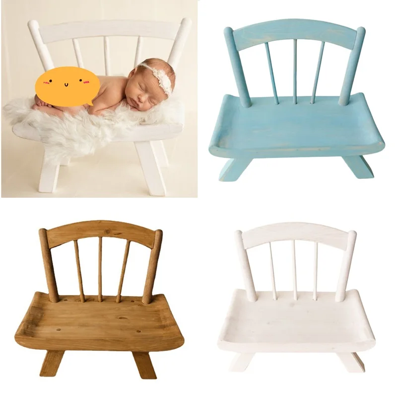 Newborn Baby Photography Props Wooden Chair Bed Backdrop Baby Photography Furniture for Infant Photo Shoot Studio Accessories