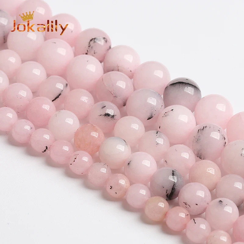 

Natural Stone Pink Opal Beads For Jewelry Making Round Loose Spacers Beads DIY Bracelets Necklaces Accessories 4 6 8 10 12mm 15"