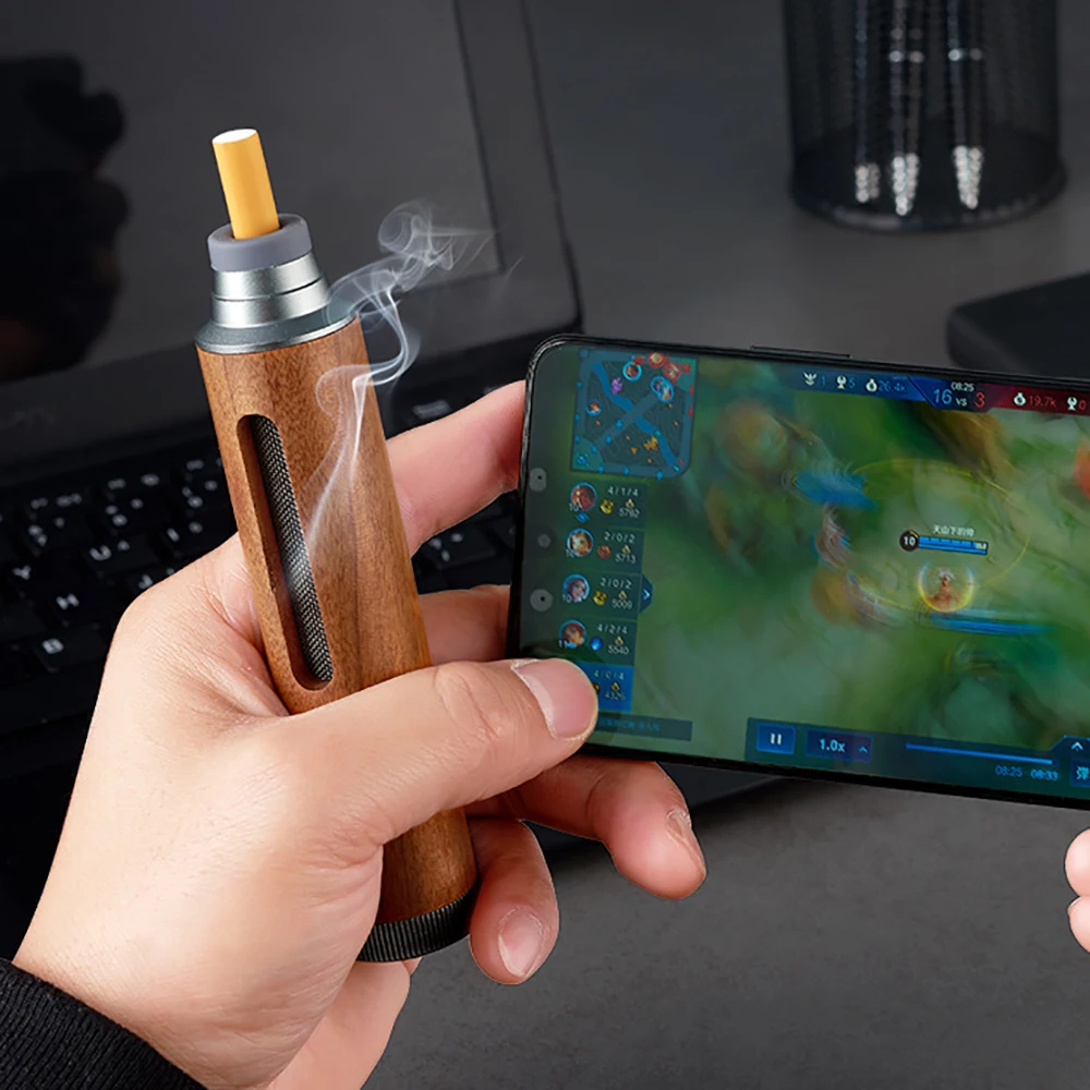 Портативная деревянная пепельница для автомобиля ручная из ореха дома и улицы