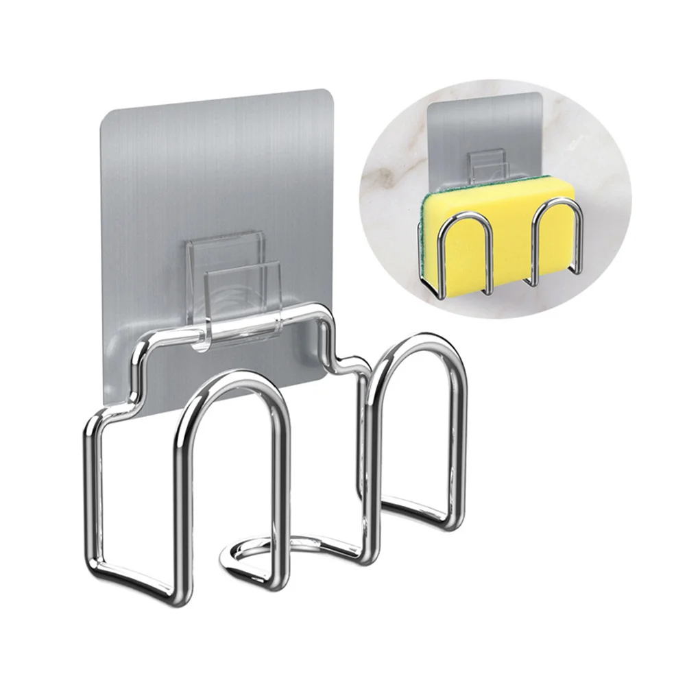 

Sponge Sink Stainless Steel Holder Rack Organizer Adhesive Hanger Kitchen Drain