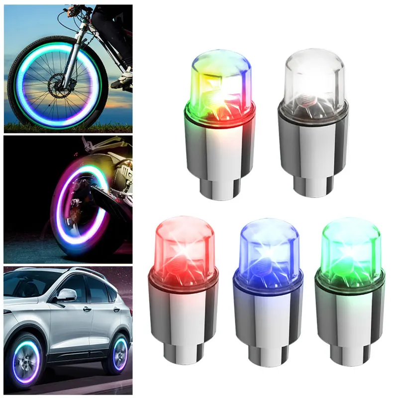 

Car Motocycle Bike Wheel Lights,Leds Tyre Tire Valve Caps Wheel Spokes Strobe Neon Lamp Mountain Road Riding Bicycle Flashlights