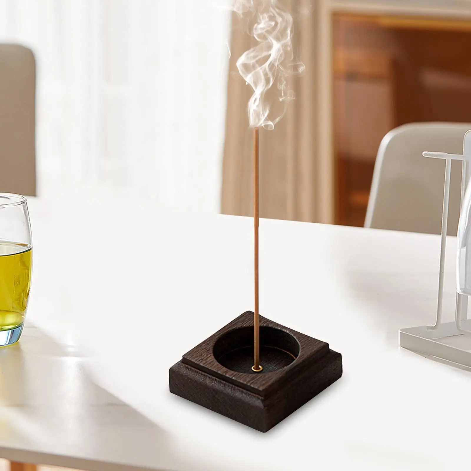 Деревянная курильница квадратная с держателем для благовоний в подарок