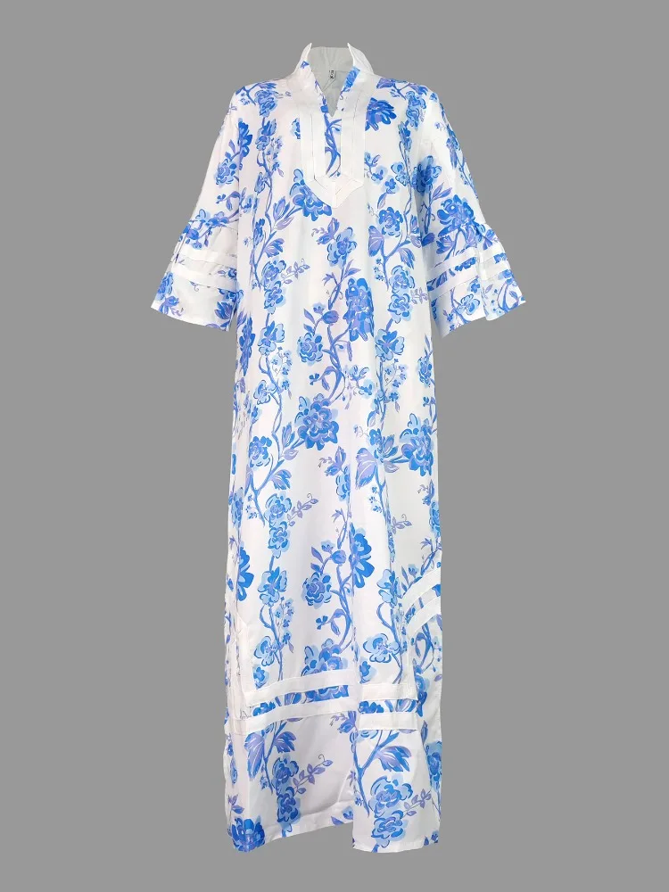 Onecozyday H-line свободное платье миди для женщин с цветочным принтом и