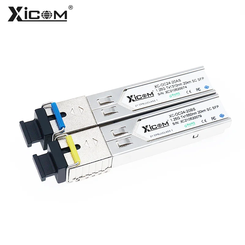 

Gigabit SFP Module 1.25G SC Simplex Connector Optical Fiber Module Single Fiber 1310nm/1550nm with Cisco/Mikrotik Gigabit Switch